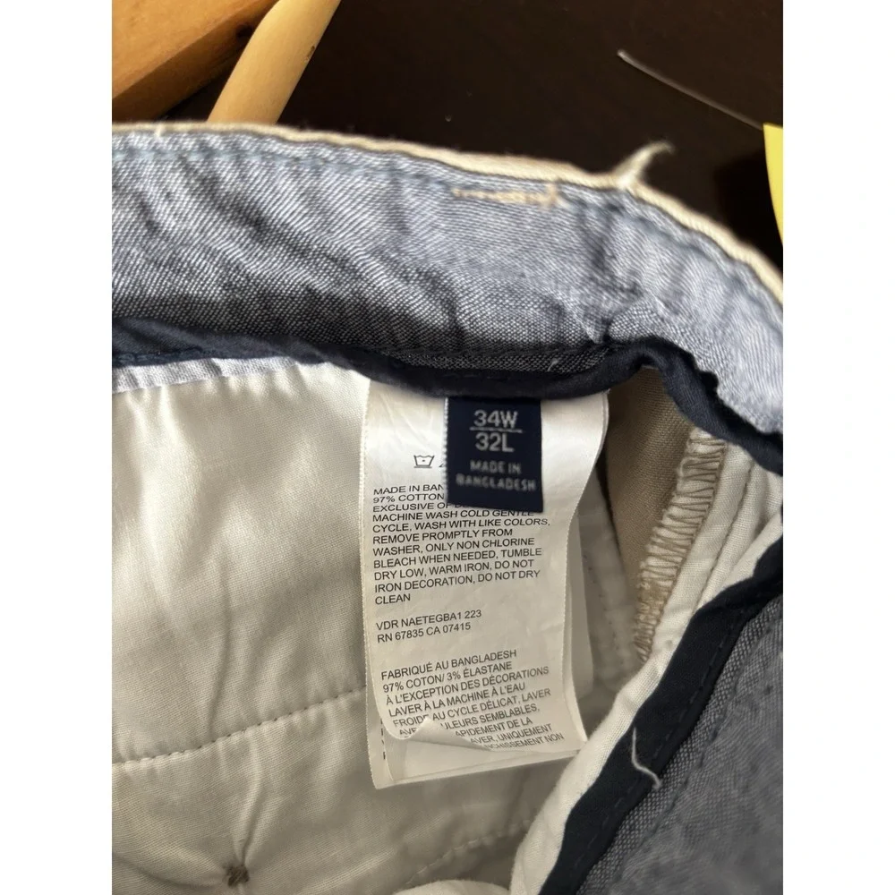 Nautica‎ Men's Chino Pants 34x31 Classic Fit Khaki Cotton Preppy Office